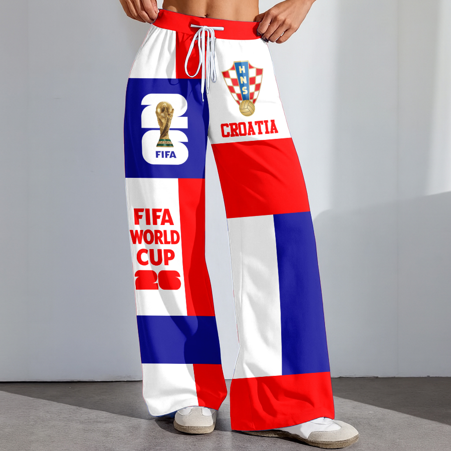 Croatia | Premium WC26 Color Block Football High-Stretch Casual Pants - Image 2