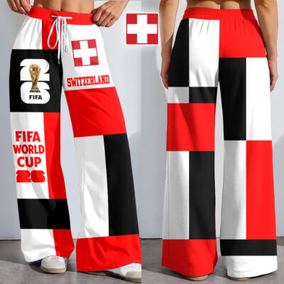 Switzerland | Premium WC26 Color Block Football High-Stretch Casual Pants - XS