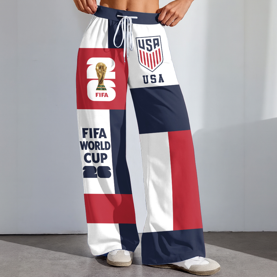 United States | Premium WC26 Color Block Football High-Stretch Casual Pants - Image 2