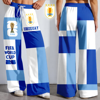 Uruguay | Premium WC26 Color Block Football High-Stretch Casual Pants