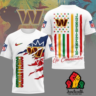 Washington Commanders | Premium NFL Juneteenth Freedom 3D Shirt