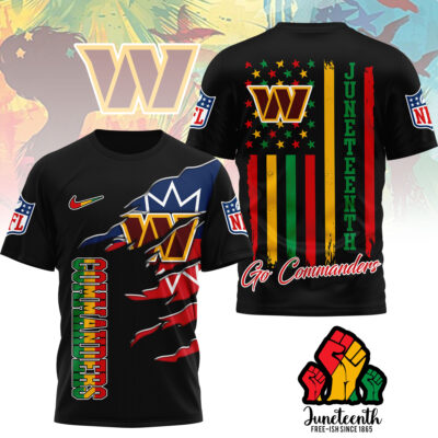 Washington Commanders | Premium NFL Juneteenth Freedom 3D Shirt