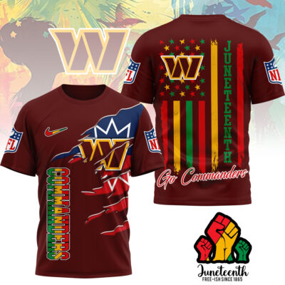 Washington Commanders | Premium NFL Juneteenth Freedom 3D Shirt
