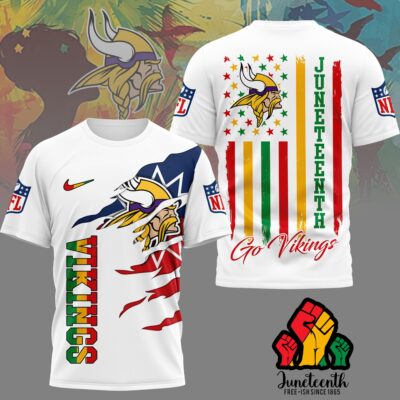 Minnesota Vikings | Premium NFL Juneteenth Freedom 3D Shirt