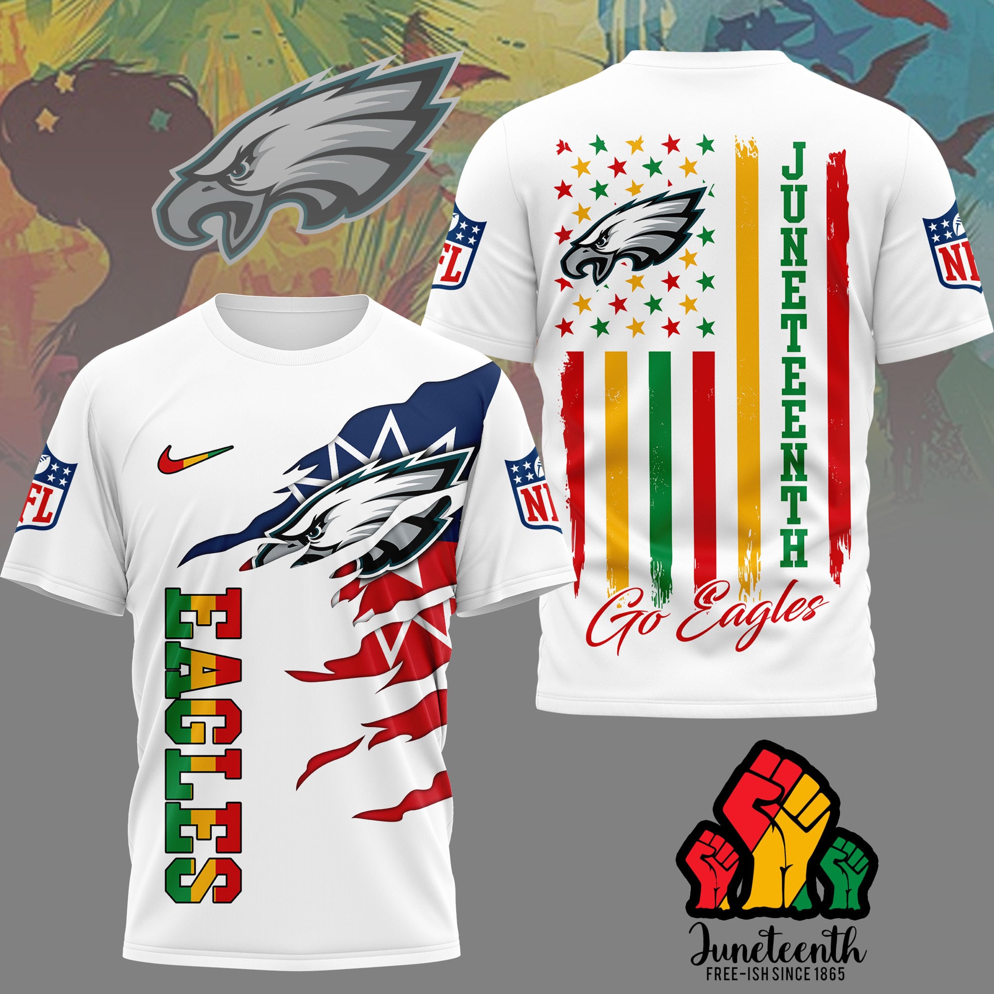 Philadelphia Eagles | Premium NFL Juneteenth Freedom 3D Shirt