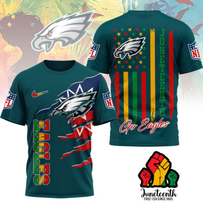 Philadelphia Eagles | Premium NFL Juneteenth Freedom 3D Shirt