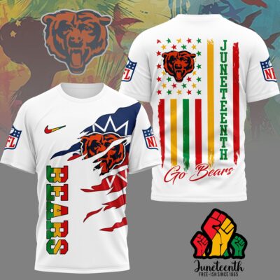 Chicago Bears | Premium NFL Juneteenth Freedom 3D Shirt