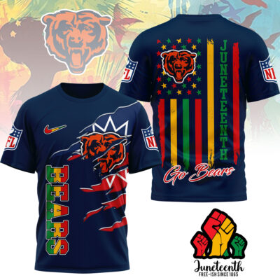 Chicago Bears | Premium NFL Juneteenth Freedom 3D Shirt