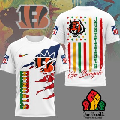 Cincinnati Bengals | Premium NFL Juneteenth Freedom 3D Shirt