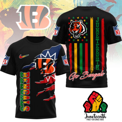 Cincinnati Bengals | Premium NFL Juneteenth Freedom 3D Shirt