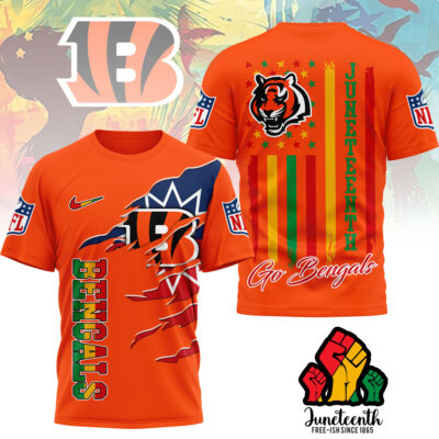 Cincinnati Bengals | Premium NFL Juneteenth Freedom 3D Shirt