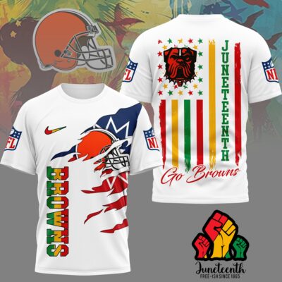 Cleveland Browns | Premium NFL Juneteenth Freedom 3D Shirt