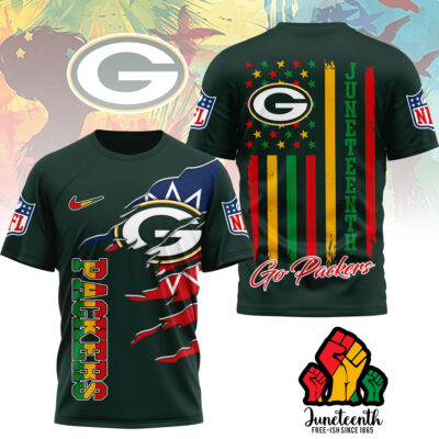 Green Bay Packers | Premium NFL Juneteenth Freedom 3D Shirt
