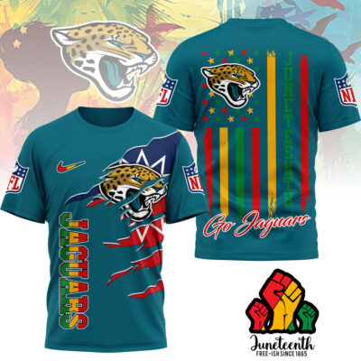 Jacksonville Jaguars | Premium NFL Juneteenth Freedom 3D Shirt