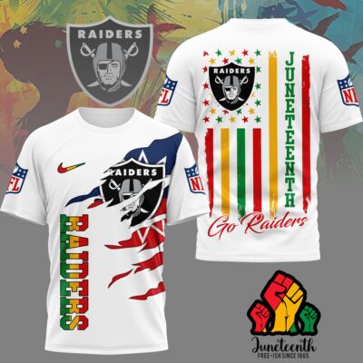 Las Vegas Raiders | Premium NFL Juneteenth Freedom 3D Shirt