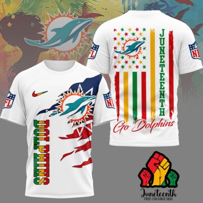 Miami Dolphins | Premium NFL Juneteenth Freedom 3D Shirt