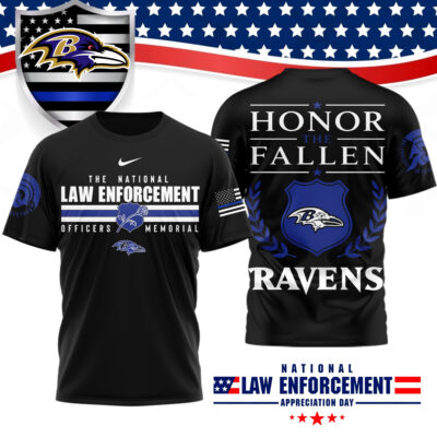 Baltimore Ravens | Premium NFL The National Law Enforcement 3D Shirt