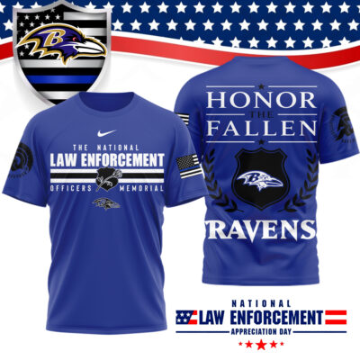 Baltimore Ravens | Premium NFL The National Law Enforcement 3D Shirt