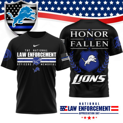 Detroit Lions | Premium NFL The National Law Enforcement 3D Shirt