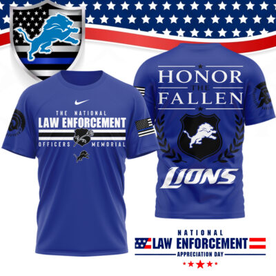 Detroit Lions | Premium NFL The National Law Enforcement 3D Shirt