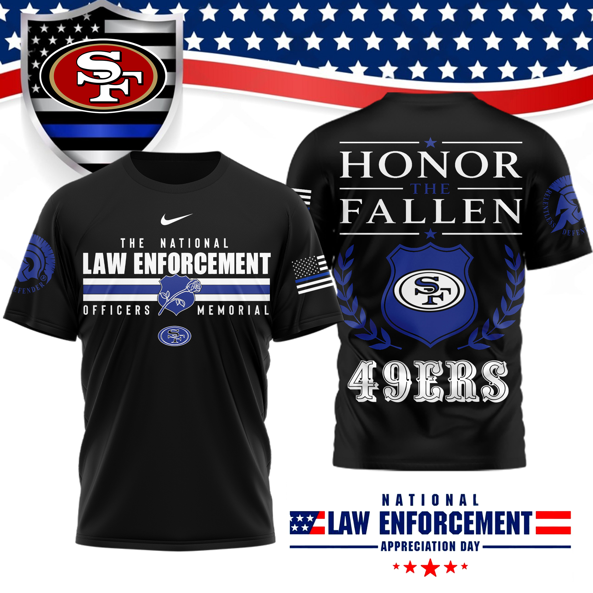 San Francisco 49ers | Premium NFL The National Law Enforcement 3D Shirt