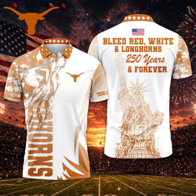 Texas Longhorns | Premium NCAA Independance Day Polo - 4XL