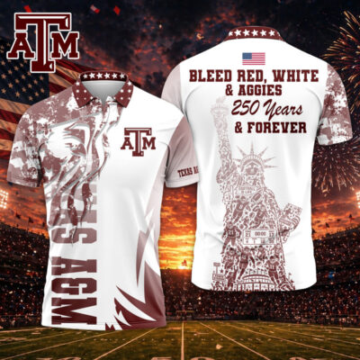 Texas A&M Aggies | Premium NCAA Independance Day Polo - XL