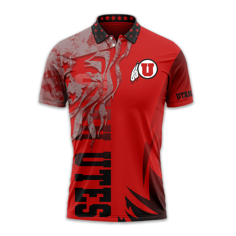 Utah Utes | Premium NCAA Independance Day Polo - Image 2