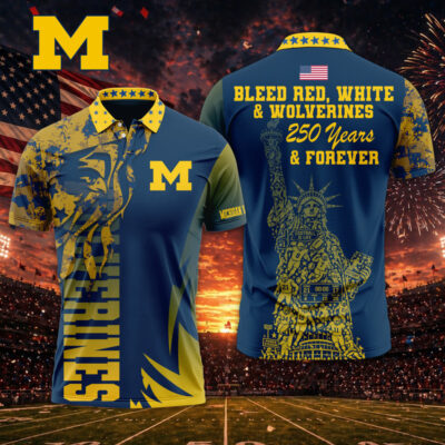 Michigan Wolverines | Premium NCAA Independance Day Polo