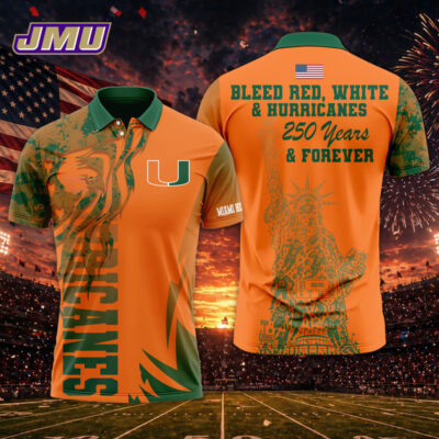 Miami Hurricanes | Premium NCAA Independance Day Polo