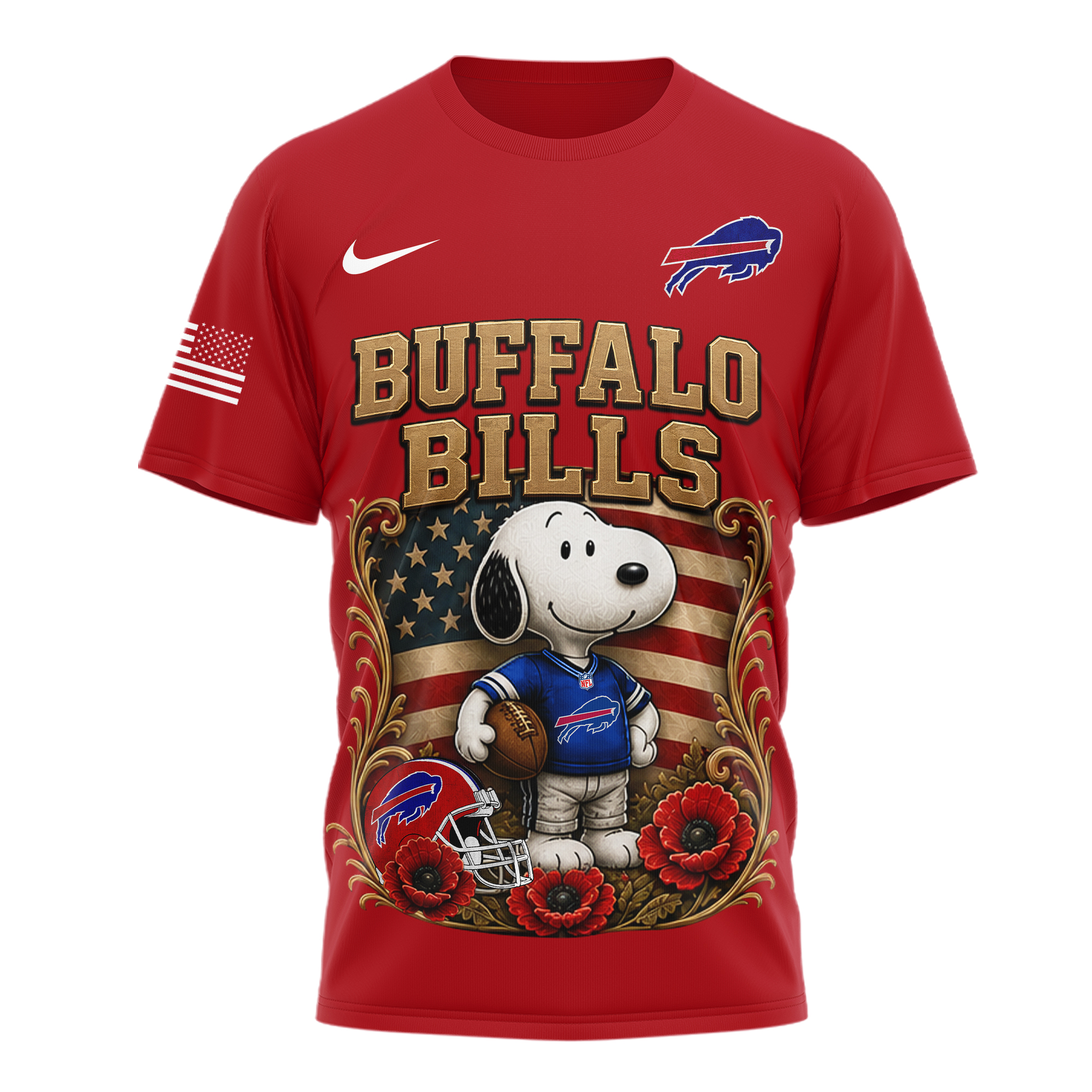 Buffalo Bills | Premium NFL Snoopy Remember Everyone Deployed 3D Shirt - Image 2