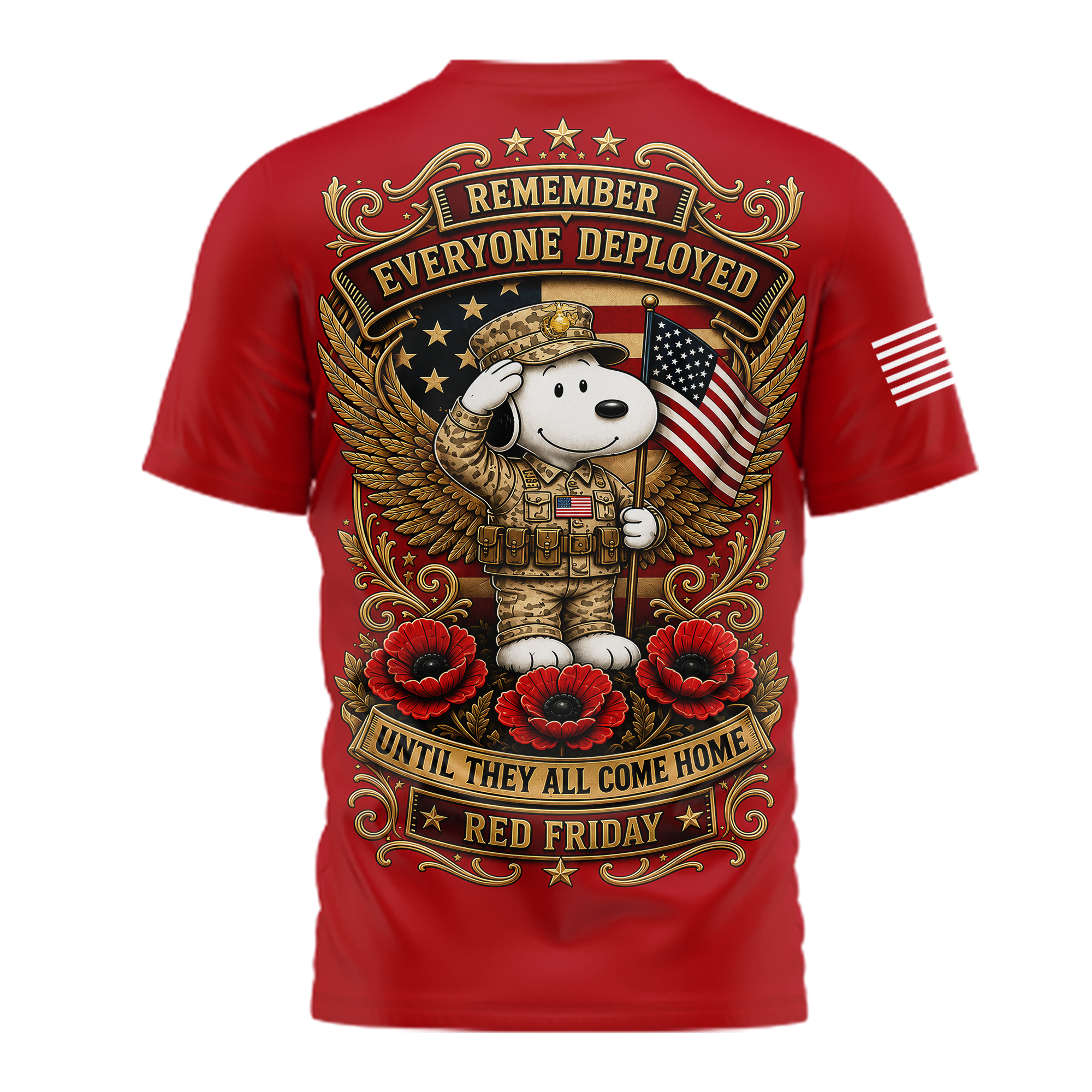 Cincinnati Bengals | Premium NFL Snoopy Remember Everyone Deployed 3D Shirt - Image 3