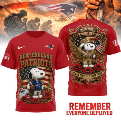 New England Patriots | Premium NFL Snoopy Remember Everyone Deployed 3D Shirt
