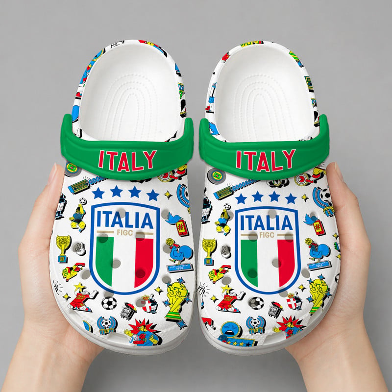 Italy | Premium WC26 Cartoon Doodle Crocs - Image 2
