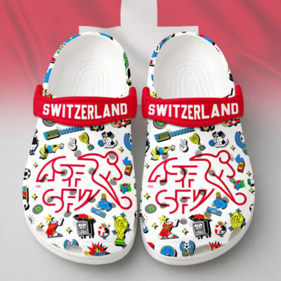 Switzerland | Premium WC26 Cartoon Doodle Crocs