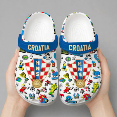 Alternative view of Croatia | Premium WC26 Cartoon Doodle Crocs