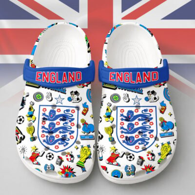 England | Premium WC26 Cartoon Doodle Crocs