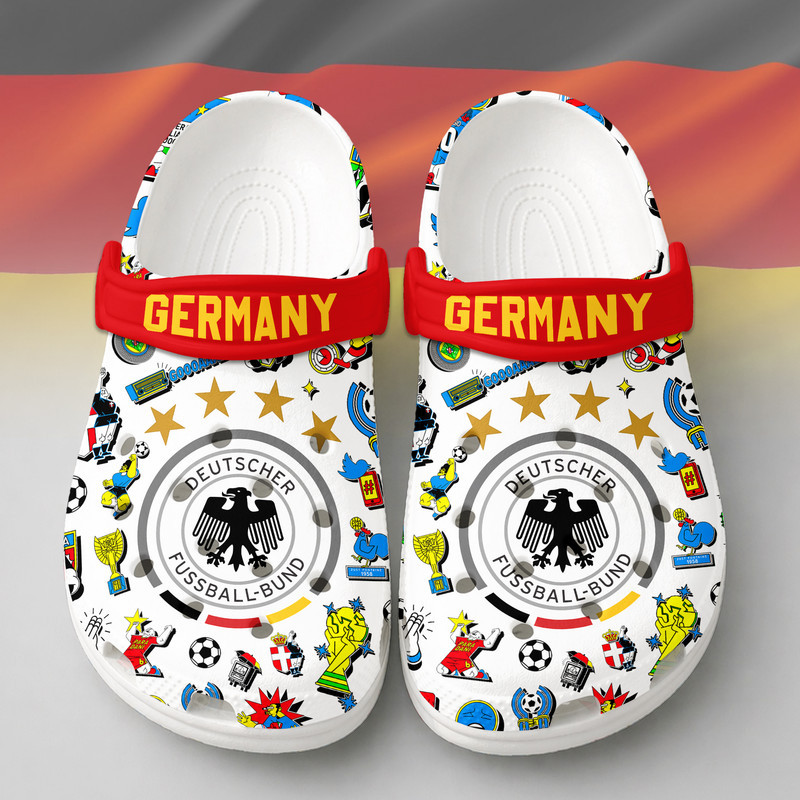 Germany | Premium WC26 Cartoon Doodle Crocs