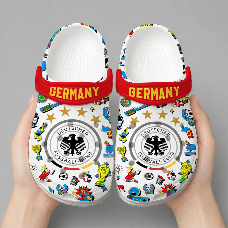 Germany | Premium WC26 Cartoon Doodle Crocs - Image 2