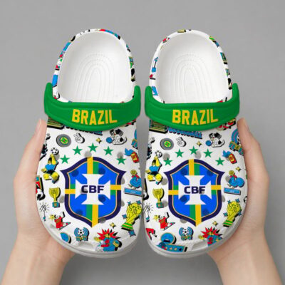 Alternative view of Brazil | Premium WC26 Cartoon Doodle Crocs