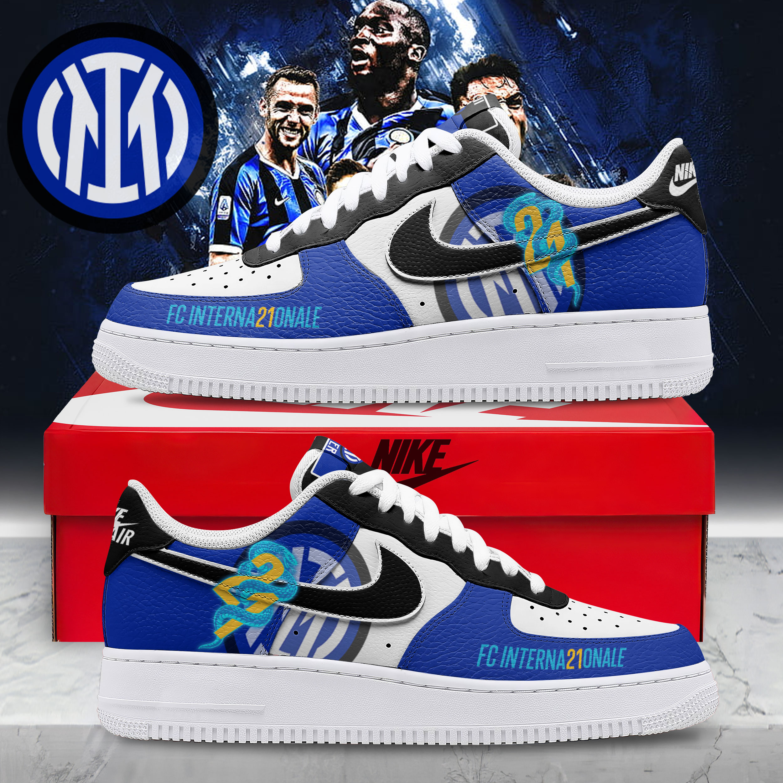 Inter Milan | Premium ITM AF1 Shoes NTH1