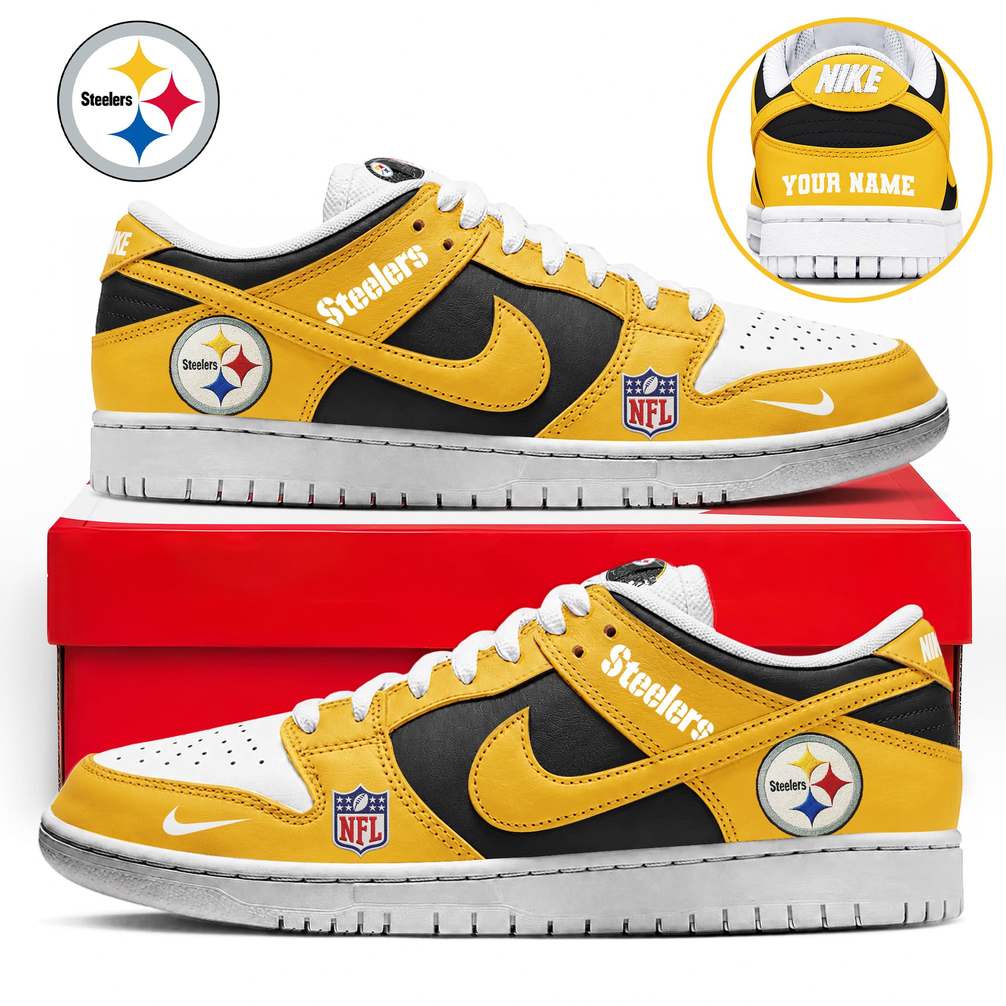 Pittsburgh Steelers | Premium NFL Dunk Low Shoes