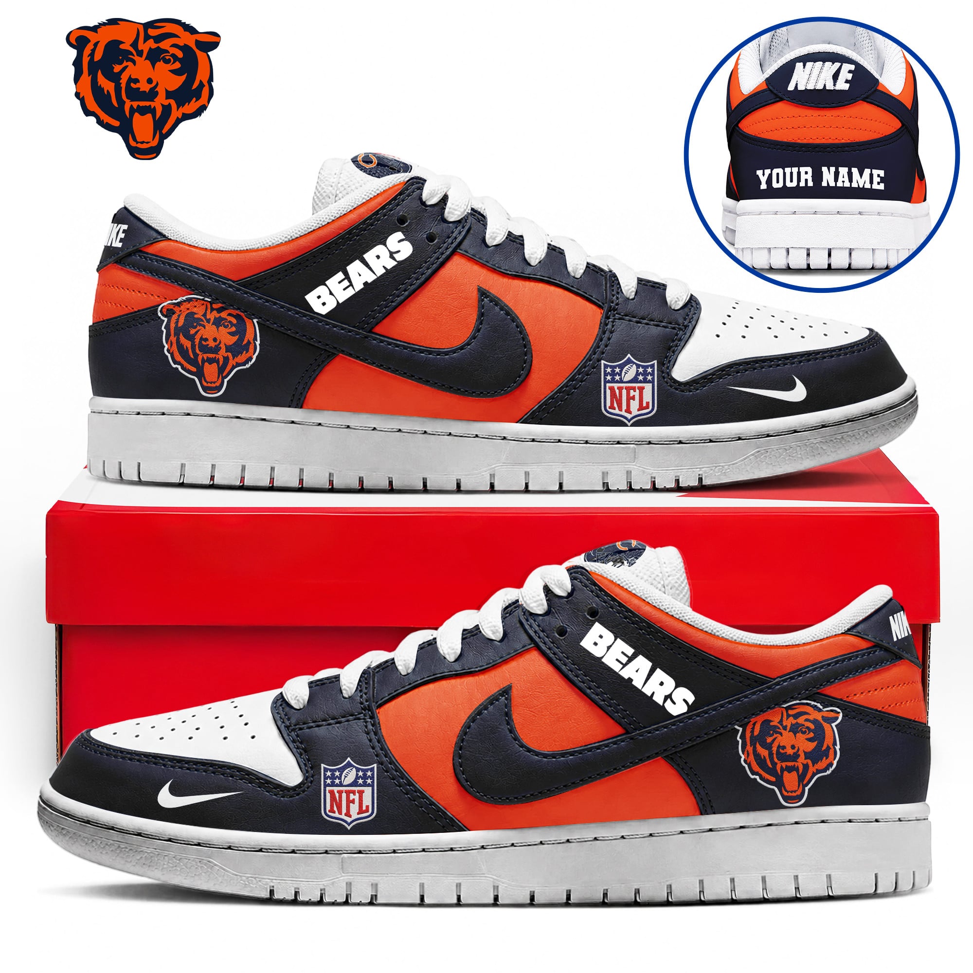 Chicago Bears | Premium NFL Dunk Low Shoes