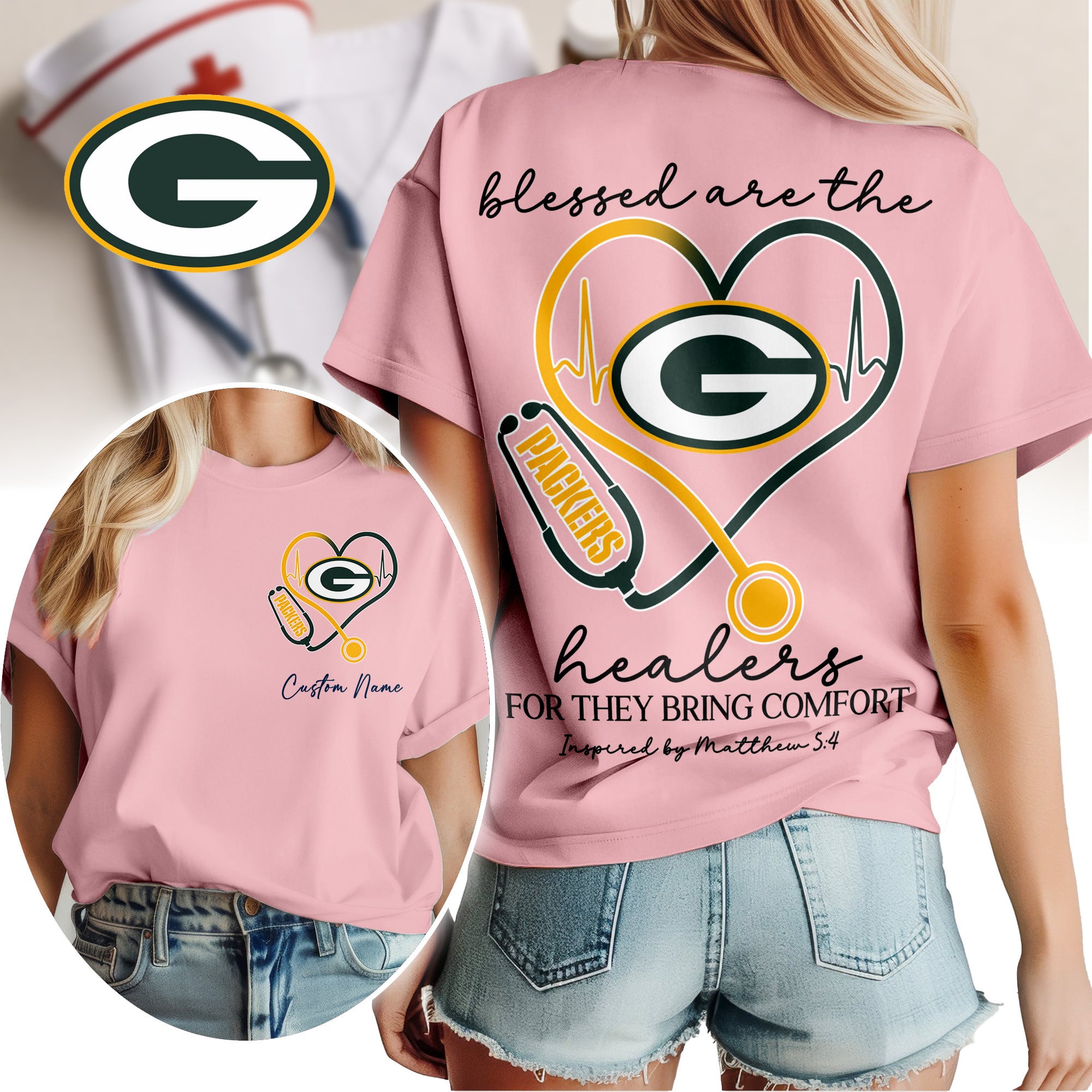 Green Bay Packers | Premium NFL Heart of A Nurse Game Day 3D Shirt NTH1