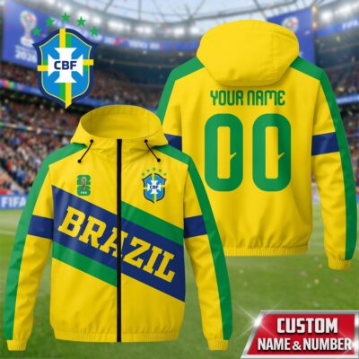Brazil | Premium WC26 Team Pride Windbreaker Jacket - 5XL