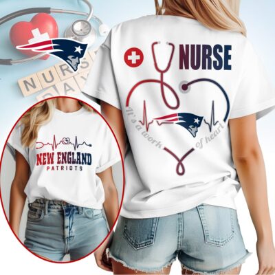 New England Patriots | Premium NFL Nurse Heartbeat 3D T-Shirt NTH1