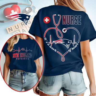 New England Patriots | Premium NFL Nurse Heartbeat 3D T-Shirt NTH1