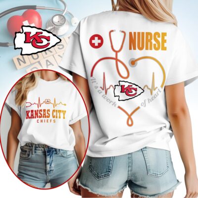 Kansas City Chiefs | Premium NFL Nurse Heartbeat 3D T-Shirt NTH1