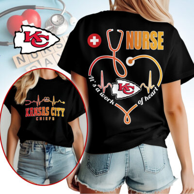 Kansas City Chiefs | Premium NFL Nurse Heartbeat 3D T-Shirt NTH1