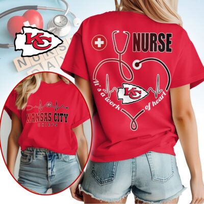 Kansas City Chiefs | Premium NFL Nurse Heartbeat 3D T-Shirt NTH1